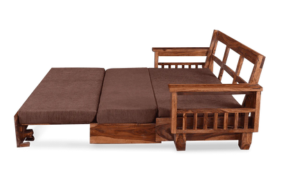 ADOUER WOOD Solid Sheesham Wood Traditional Sofa Cum Bed