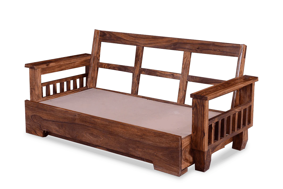 ADOUER WOOD Solid Sheesham Wood Traditional Sofa Cum Bed