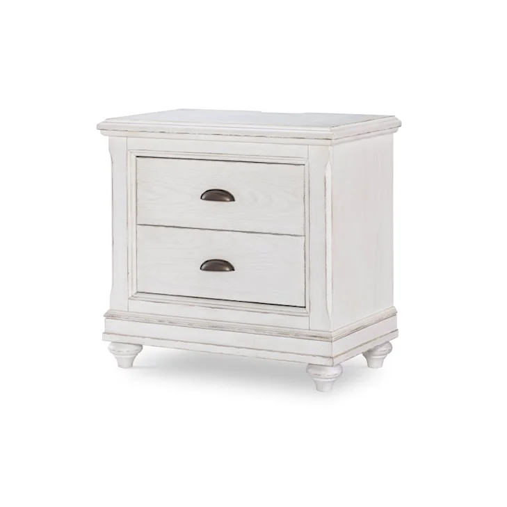 ADOUER WOOD Rustic White Two-Drawer Bedside Table