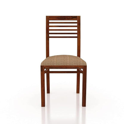 ADOUER WOOD "Modern Wooden Dining Chair with Cushioned Seat and Slatted Backrest"