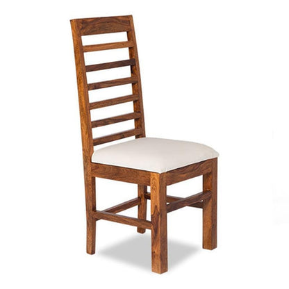 ADOUER WOOD "Solid Sheesham Wood Ladder Back Dining Chair with Cushioned Seat"