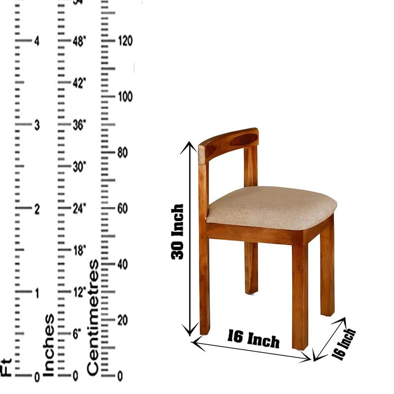 ADOUER WOOD "Modern Wooden Dining Chair with Cushioned Seat and Open Backrest"