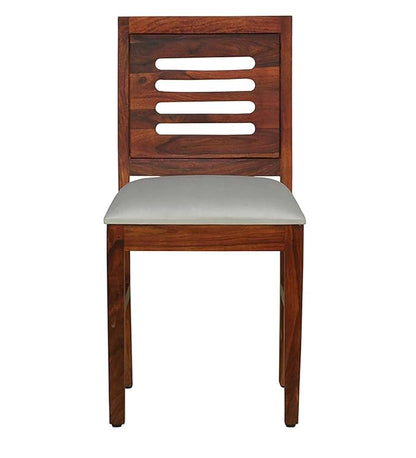 ADOUER WOOD "Solid Sheesham Wood Dining Chair with Slatted Backrest and Cushioned Seat"