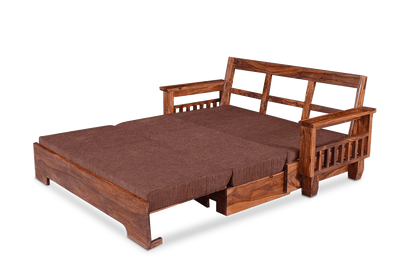 ADOUER WOOD Solid Sheesham Wood Traditional Sofa Cum Bed