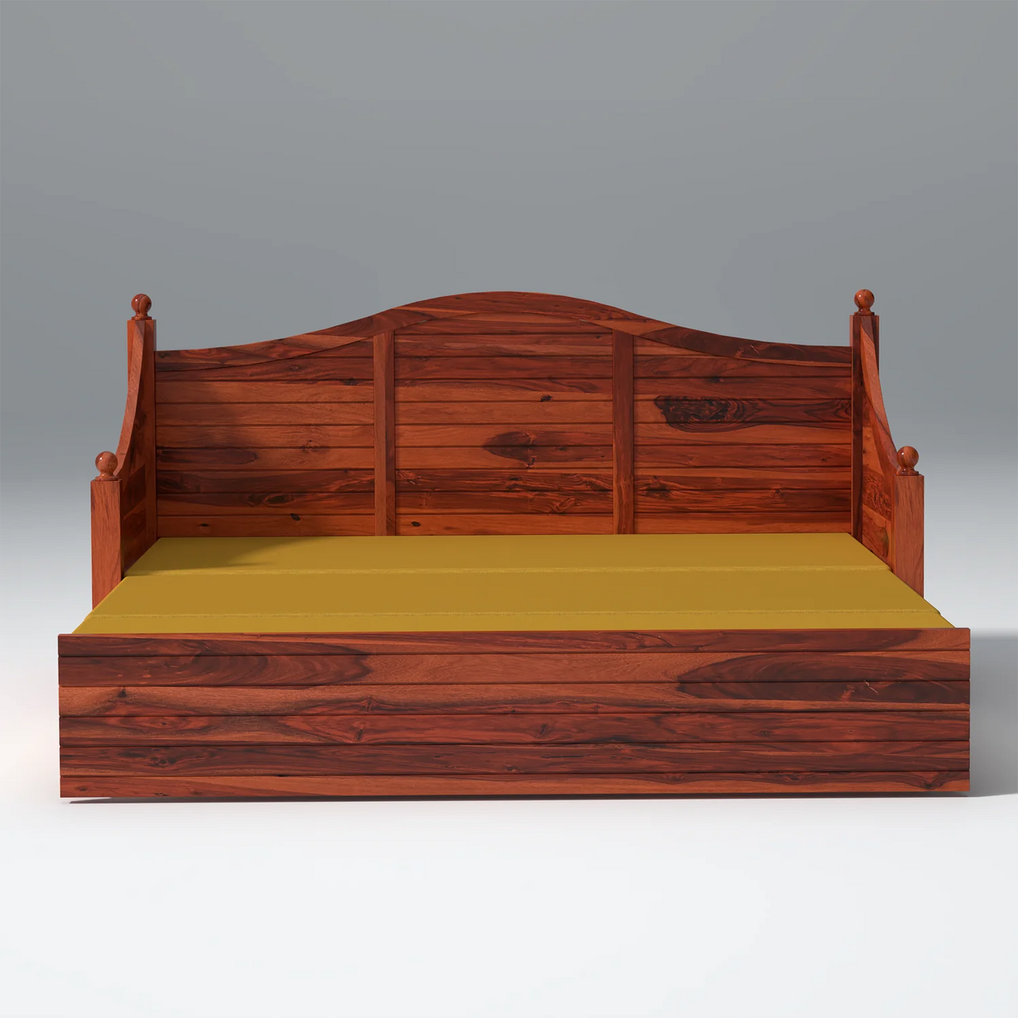 ADOUER WOOD Sheesham Wood Classic Design Honey Polish Sofa Cum Bed