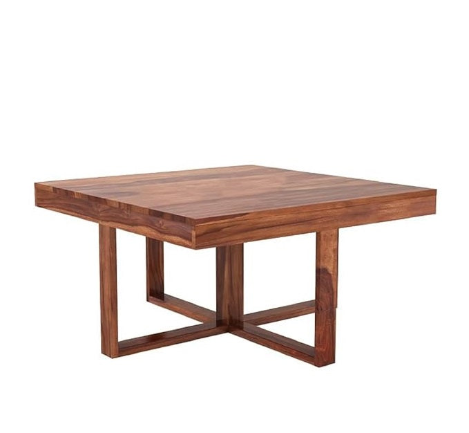 ADOUER WOOD 4 Stool Sheesham Wood Coffee Table Set For Living (Honey Finish)