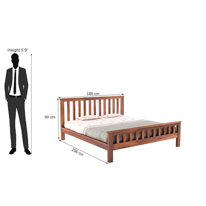 ADOUER WOOD Solid Sheesham Wood Stright Strip Without Storage For Bedroom (Honey)