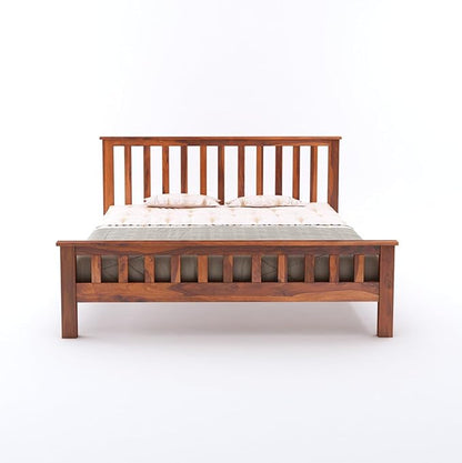 ADOUER WOOD Solid Sheesham Wood Stright Strip Without Storage For Bedroom (Honey)