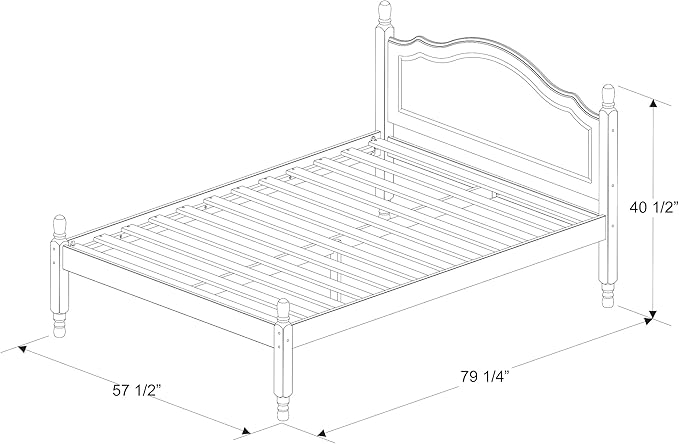 Adouer Wood Classic Solid Sheesham Wood Platform Bed with High Headboard - Dark Brown Finish