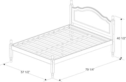 Adouer Wood Classic Solid Sheesham Wood Platform Bed with High Headboard - Dark Brown Finish