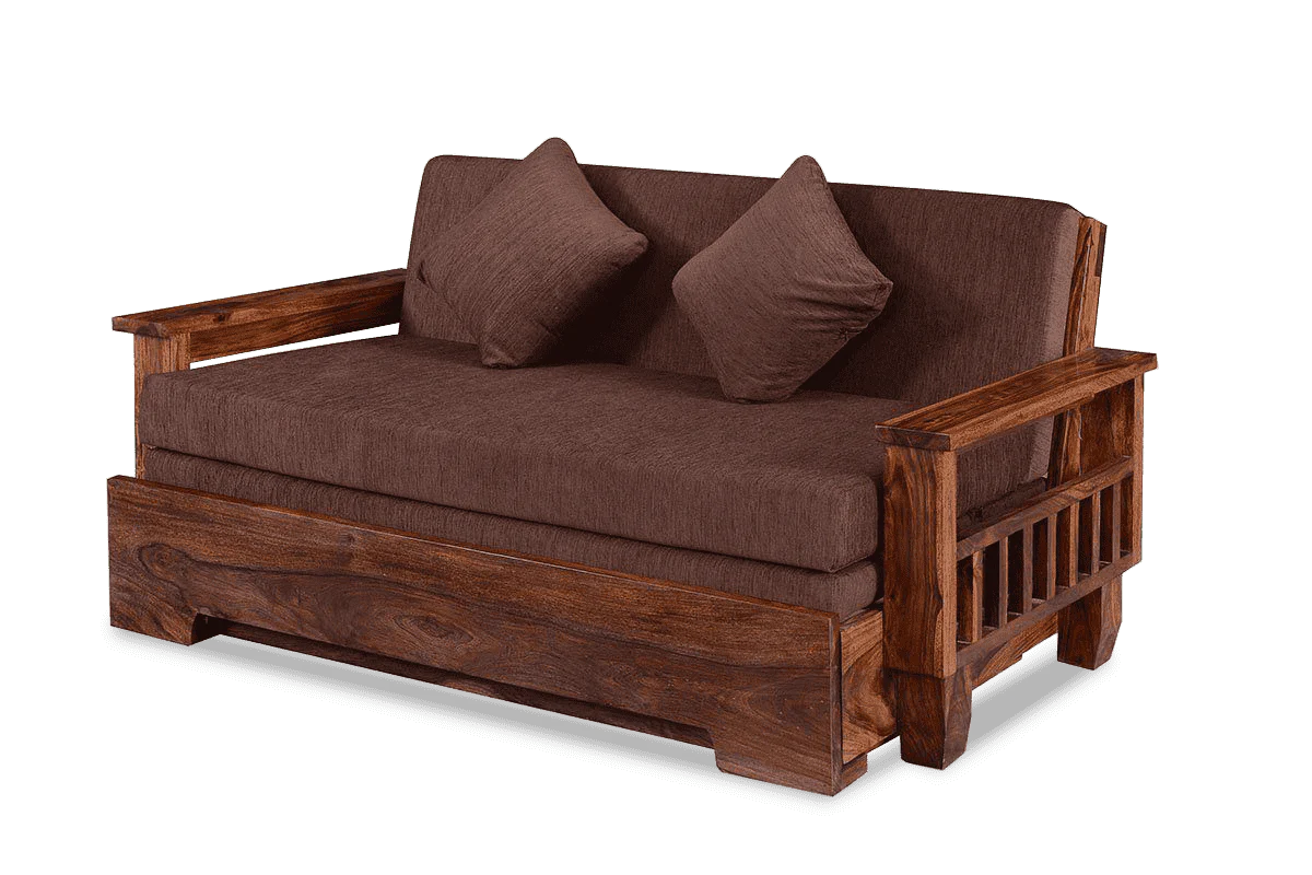 ADOUER WOOD Solid Sheesham Wood Traditional Sofa Cum Bed