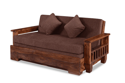 ADOUER WOOD Solid Sheesham Wood Traditional Sofa Cum Bed