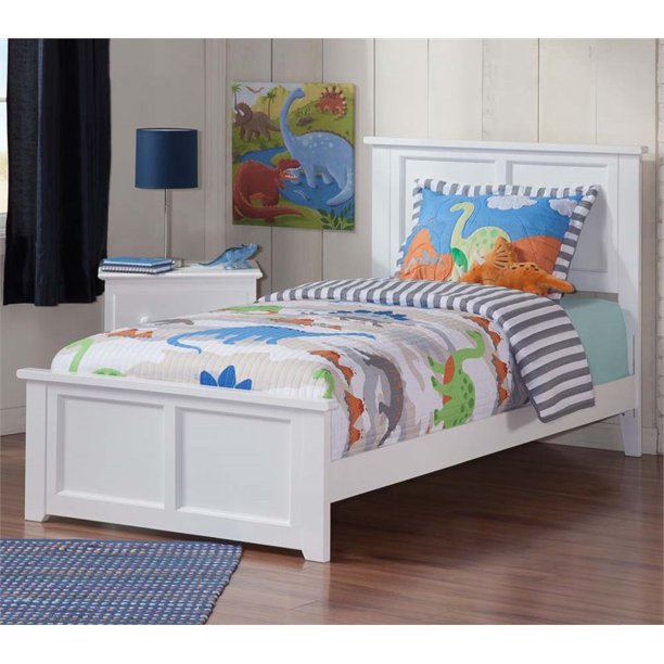 ADOUER WOOD Solid Sheesham Wood Classic Milky White Bed For Kids