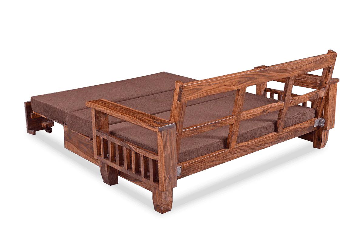 ADOUER WOOD Solid Sheesham Wood Traditional Sofa Cum Bed