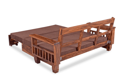 ADOUER WOOD Solid Sheesham Wood Traditional Sofa Cum Bed