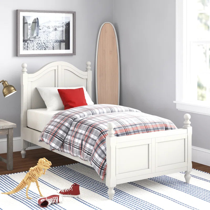 ADOUER WOOD Solid Sheesham Wood Classic White Bed For Kids