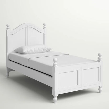 ADOUER WOOD Solid Sheesham Wood Classic White Bed For Kids