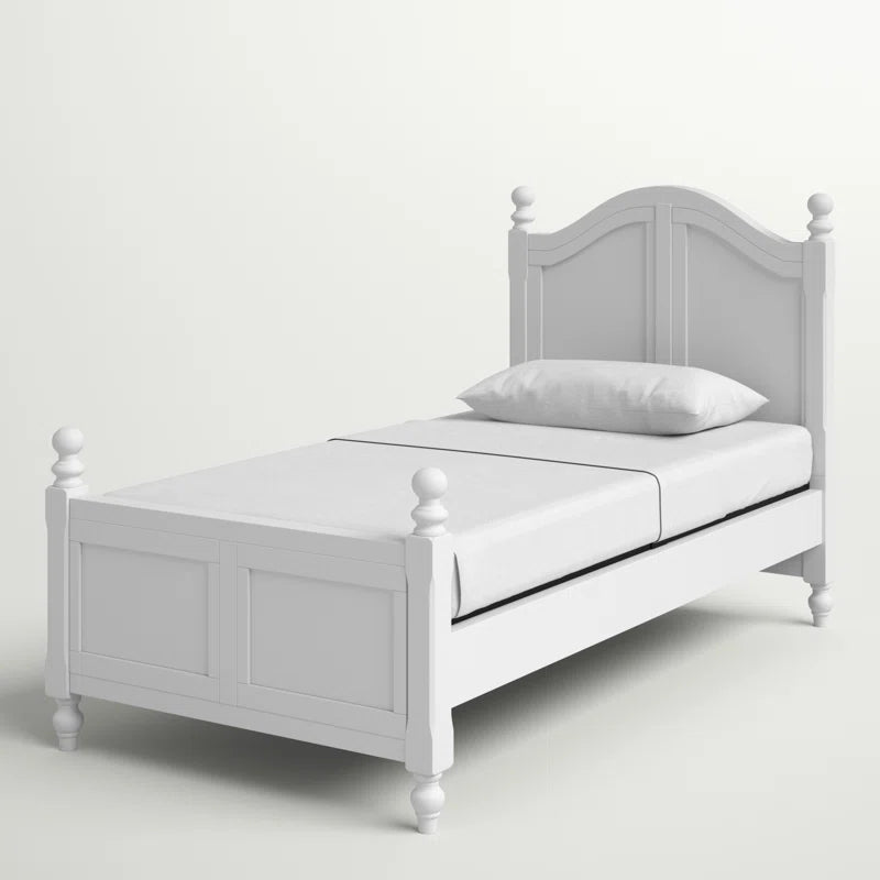 ADOUER WOOD Solid Sheesham Wood Classic White Bed For Kids