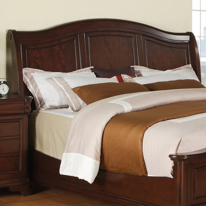 Adouer Wood Make Home Beautiful Solid Sheesham Wood Standard Bed Without Storage For Bedroom (Light Walnut)