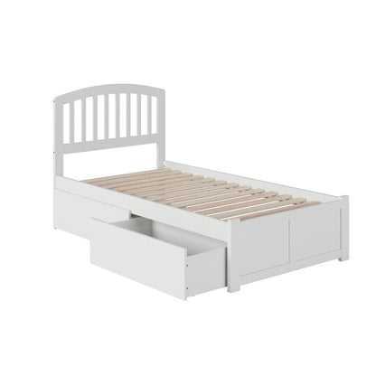 ADOUER WOOD Solid Sheesham Wood Classic Milky White Bed With Storage For Kids