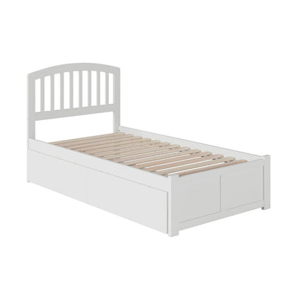 ADOUER WOOD Solid Sheesham Wood Classic Milky White Bed With Storage For Kids