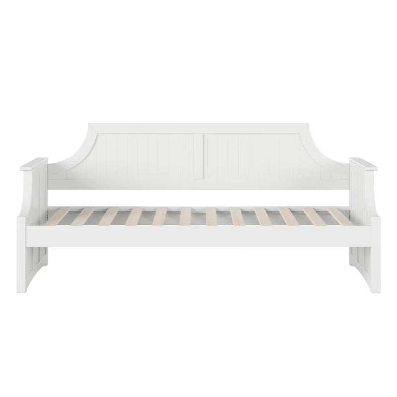 ADOUER WOOD Solid Sheesham Wood PU White Divan (Day Bed), Without Stotage