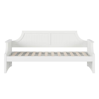 ADOUER WOOD Solid Sheesham Wood PU White Divan (Day Bed), Without Stotage