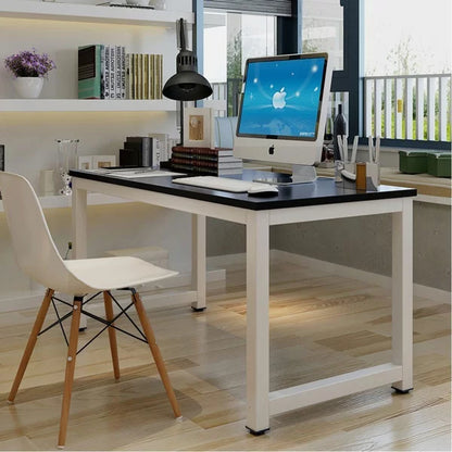 Great Choice Solid Wood Black Top & White Leg Study and Computer Table for Home & Office