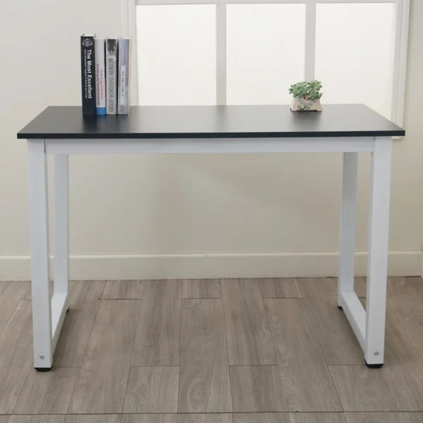 Great Choice Solid Wood Black Top & White Leg Study and Computer Table for Home & Office