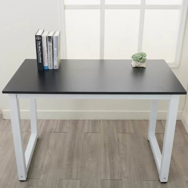 Great Choice Solid Wood Black Top & White Leg Study and Computer Table for Home & Office