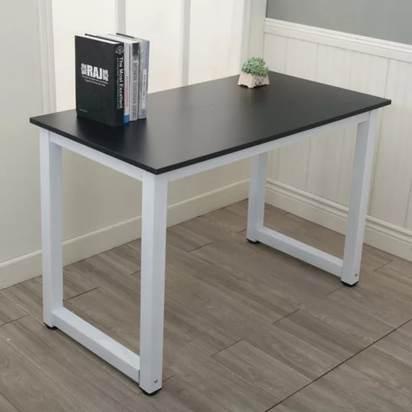 Great Choice Solid Wood Black Top & White Leg Study and Computer Table for Home & Office