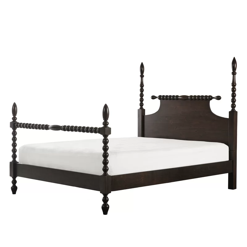 ADOUER WOOOD Solid Sheesham Wood Poster Bed walnut finish