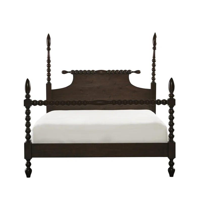 ADOUER WOOOD Solid Sheesham Wood Poster Bed walnut finish