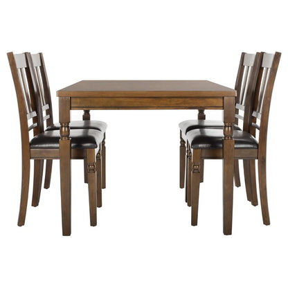 ADOUER WOOD "Elegant 4-Piece Wooden Dining Table Set with Cushioned Chairs and Modern Decor"