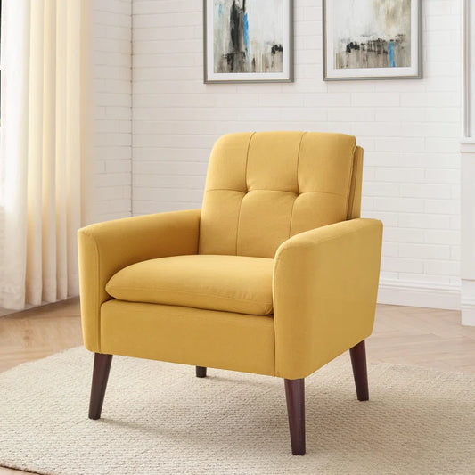 ADOUER WOOD Solid Wood Frame Upholstered Arm Chair