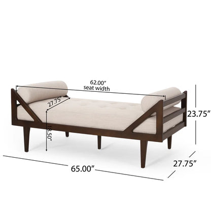 ADOUER WOOD Solid Sheesham Wood Outdoor 2 Seater Chaise Lounge Sofa