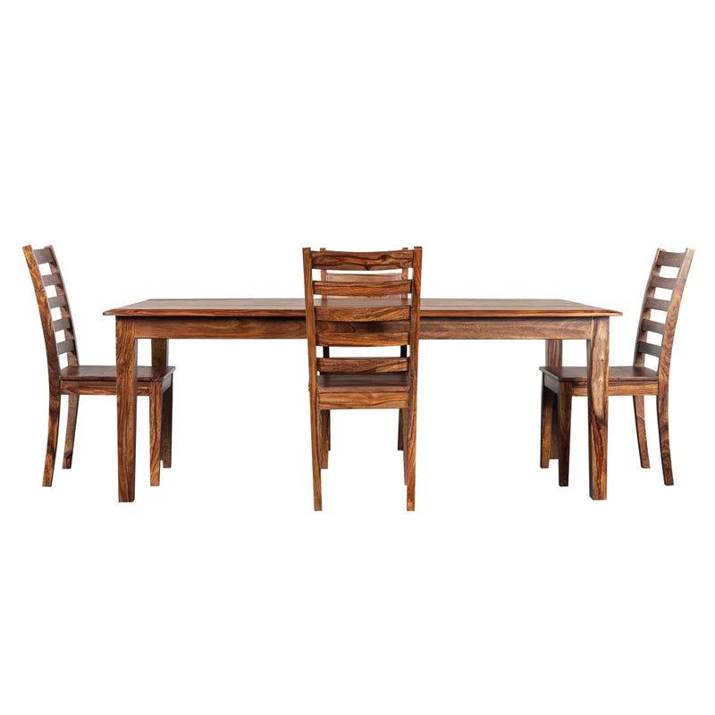 ADOUER WOOD "Elegant 6-Piece Wooden Dining Table Set with Cushioned Chairs and Modern Decor"