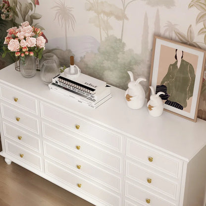 ADOUER WOOD 12 Drawers Designer Leg White Chest of Drawers