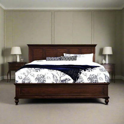 ADOUER WOOD Solid Sheesham Wood Bed Without Storage For Bedroom (Walnut)