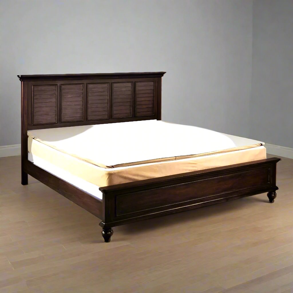 ADOUER WOOD Solid Sheesham Wood Bed Without Storage For Bedroom (Walnut)