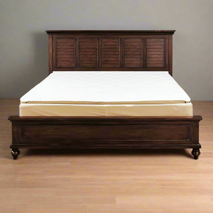 ADOUER WOOD Solid Sheesham Wood Bed Without Storage For Bedroom (Walnut)