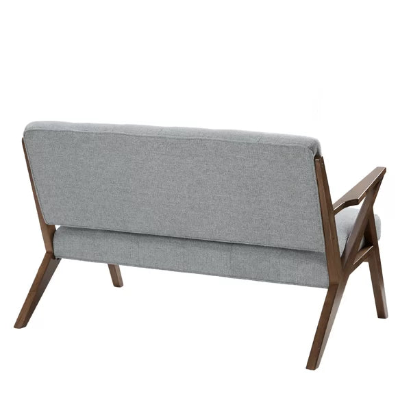 ADOUER WOOD "Mid-Century Modern Upholstered 3 Seater Loveseat with Wooden Frame"