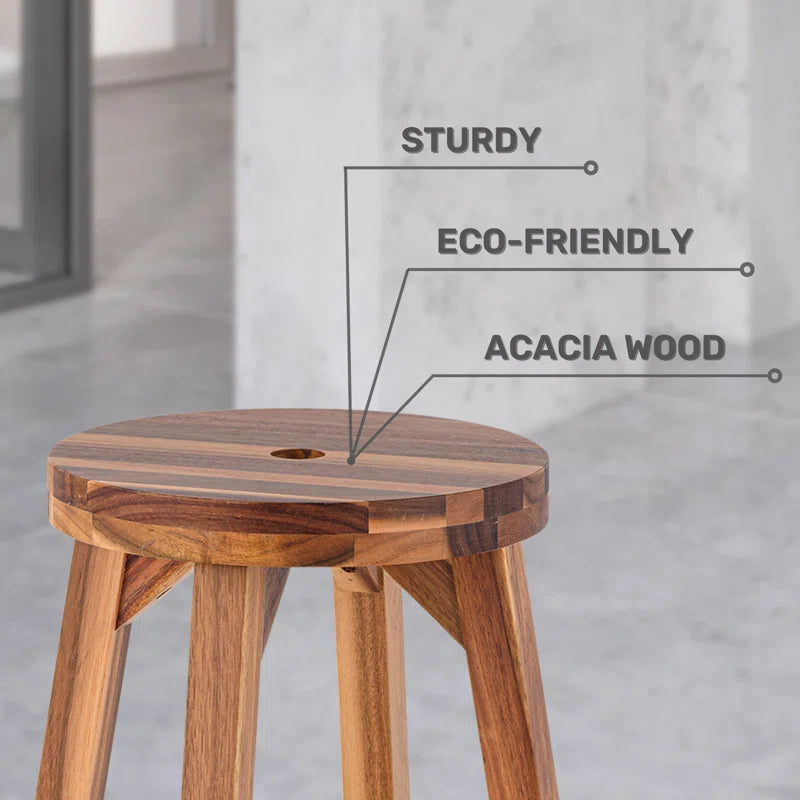 ADOUER WOOD Solid Acacia Wood Multi-Purpose Stool