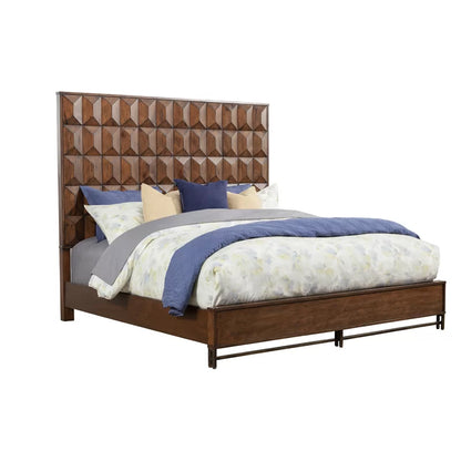 ADOUER WOOD Solid Sheesham Wood Dimond Design Bed Without Storage For Bedroom (Dark Honey)