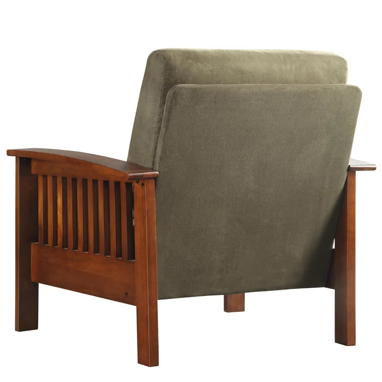 ADOUER WOOD Solid Sheesham Wood Velvet Fabric Arm Chair