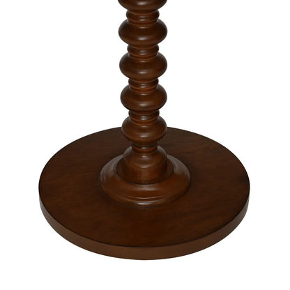 ADOUER WOOD Solid Acacia Wood Multi Use Hand Carved Side & End Table (Walnut Finish)