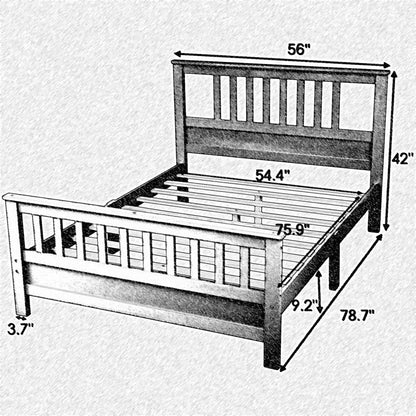 Adouer Wood "Elegant White Solid Sheesham Wooden Panel Bed with Cozy Bedding"