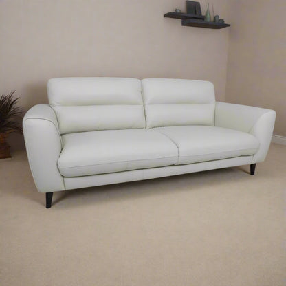 ADOUER WOOD Luxurious Ivory Leatherette Fabric Sofa