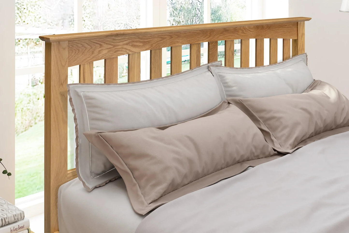 Adouer Wood "Classic Solid Sheesham Wooden Bed Frame with Slatted Headboard and Minimalist Design"