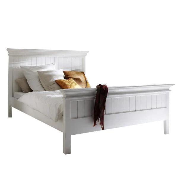 Adouer Wood "Solid Sheesham Wood Bed Frame – Elegant White Finish"